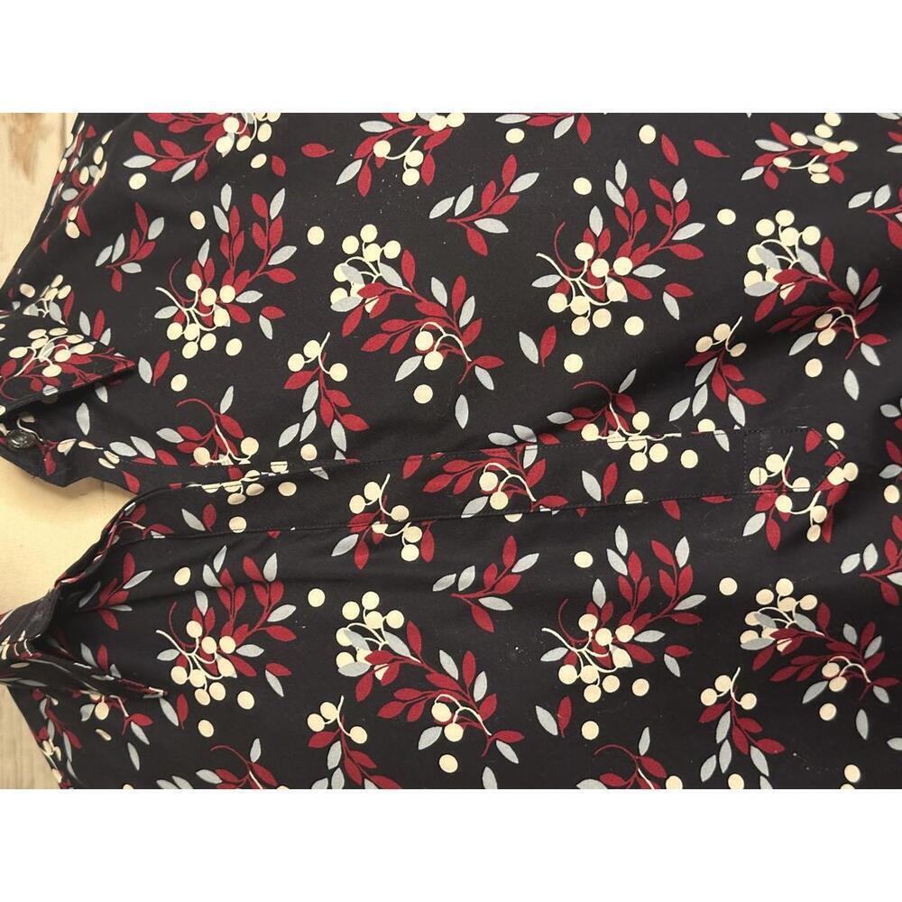 Lands' End classic casual cotton multicolored floral popover shirt Size 18T - Picture 3 of 8